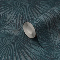 Papier peint Vinyle Intissé GoodHome Pyte ble foncé