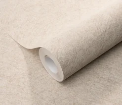 Papier peint vinyle intissé uni beige L.1005 x l.53cm, Erismann Flair