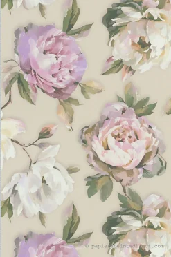 Papier peint vinyle sur intissé Fleur L.10.05 x l.0.53 m. - Réf. AS-396081