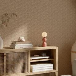 Papier peint vinyle sur intissé Carob GoodHome formes géométriques beige l.53 x H.1005 cm
