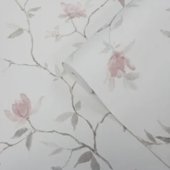 Papier peint vinyle sur intissé GoodHome Mugga rose