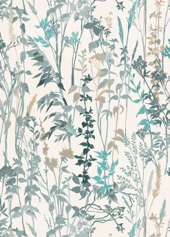 Papier peint vinyle sur intissé Cottage végétal bleu L.1005 x l.53cm Erismann