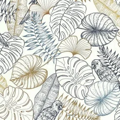 Papiers peints - Papier peint vinyle sur intissé - Jungle - Perroquet et végétation exotique - Rouleau(x)