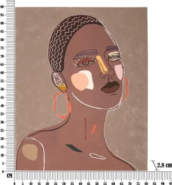 Peinture sur toile visage multicolore 80x2,8x100 cm