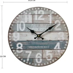 Pendules Horloge Murales Vintage Shabby 33,8x33,8x4