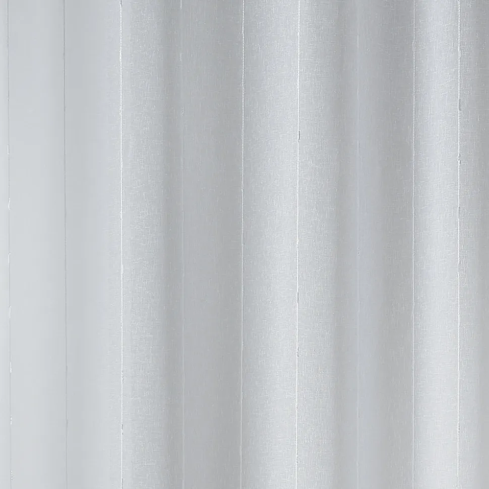 Petit rideau de fenêtre fines rayures blanches (90x210 cm - Blanc)