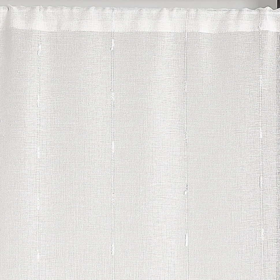 Petit rideau de fenêtre fines rayures blanches (90x210 cm - Blanc)