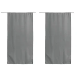 Petit rideau uni et occultant (60x120 cm - Gris clair)