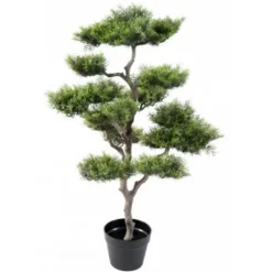 Pin Bonsai artificiel dans un pot en plastique