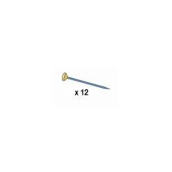 Épingle de rechange en acier et tête en laiton inarrachable Le Crochet X vendue par 12 pièces