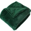 Plaid - Effet fourrure double face flanelle (125x150 cm - Vert)