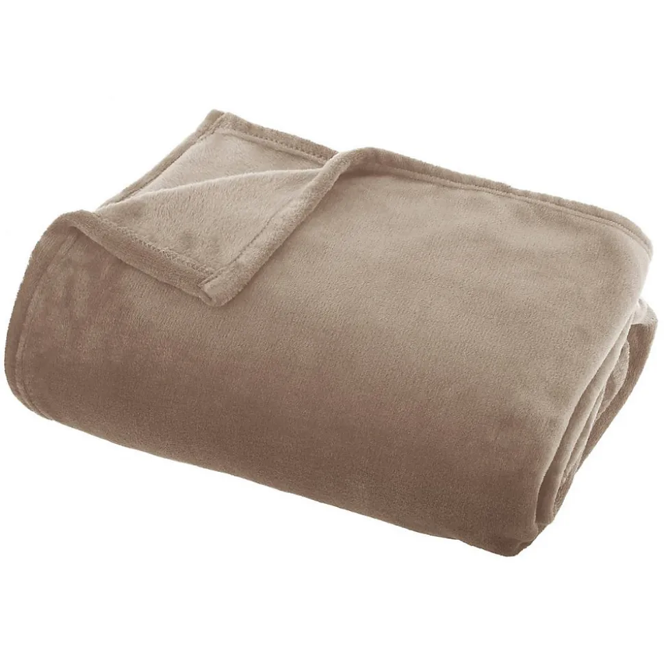 Plaid - flanelle - beige - 130x180 cm - Atmosphera