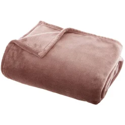 Plaid - flanelle - rose - 125x150 cm - Atmosphera