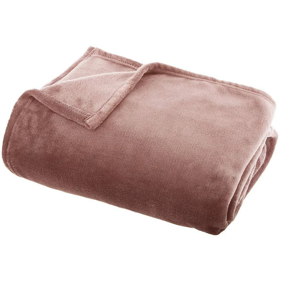 Plaid - flanelle - rose - 125x150 cm - Atmosphera