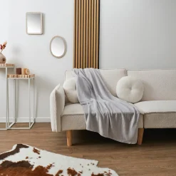 Plaid - Home Deco Factory - Molleton - Gris - 120 X 150 Cm