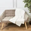 Plaid - Home Deco Factory - Gaze De Coton - Blanc - 120 X 150 Cm