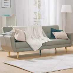 Plaid - Home Deco Factory - Gaze De Coton - Blanc - 120 X 150 Cm
