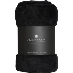 Plaid - microfibre - noir - 125x150 cm - Atmosphera