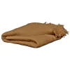 Plaid 130 x 160 cm en quadruple gaze de coton camel - PEPA 1