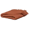 Plaid 130 x 160 cm en quadruple gaze de coton terracotta - PEPA 1