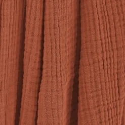 Plaid 130 x 160 cm en quadruple gaze de coton terracotta - PEPA 1
