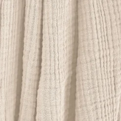 Plaid 180 x 220 cm en quadruple gaze de coton écru - PEPA 2