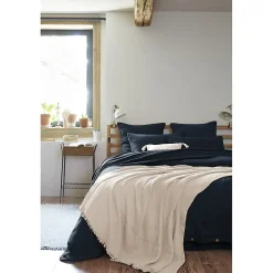 Plaid 180 x 220 cm en quadruple gaze de coton écru - PEPA 2