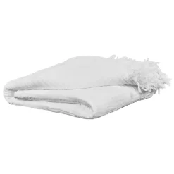 Plaid 130 x 160 cm en quadruple gaze de coton blanc - PEPA 1