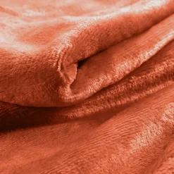 Plaid 125 x 150 cm flanelle unie FLANOU Terracotta
