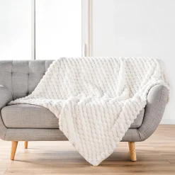 Plaid 220 x 240 cm Imitation Fourrure / Sherpa Frosty