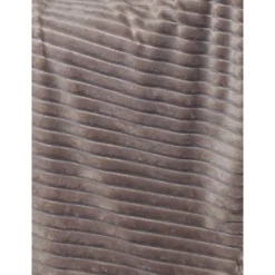 Plaid 165 x 125 cm marron glacé en velours côtelé doux - BOREAL