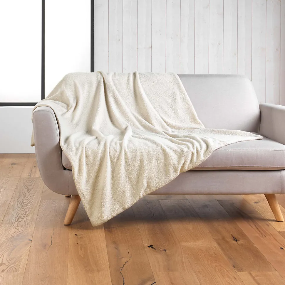 Plaid (125 x 150 cm) Wooly Terracotta, Bouclette Unie WOOLY (125x150 cm - Naturel)