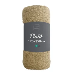 Plaid (125 x 150 cm) Wooly Terracotta, Bouclette Unie WOOLY (125x150 cm - Beige)