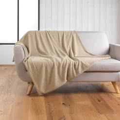 Plaid (125 x 150 cm) Wooly Terracotta, Bouclette Unie WOOLY (125x150 cm - Beige)