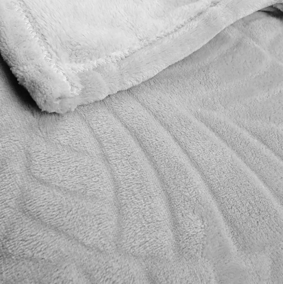 Plaid Avery palm gris JBY Creation L.180 x l.120 cm