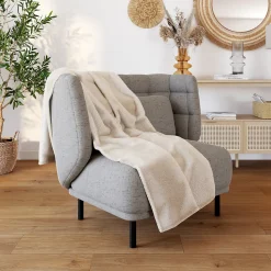 Plaid beige ivoire 150 x 180 cm GoodHome, Lulu