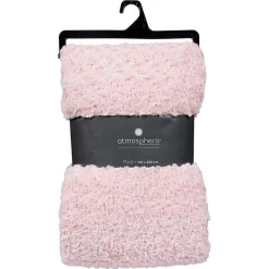 Plaid Bouclette fausse fourrure - rose 180x230 cm - Atmosphera