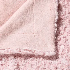 Plaid Bouclette fausse fourrure - rose 180x230 cm - Atmosphera