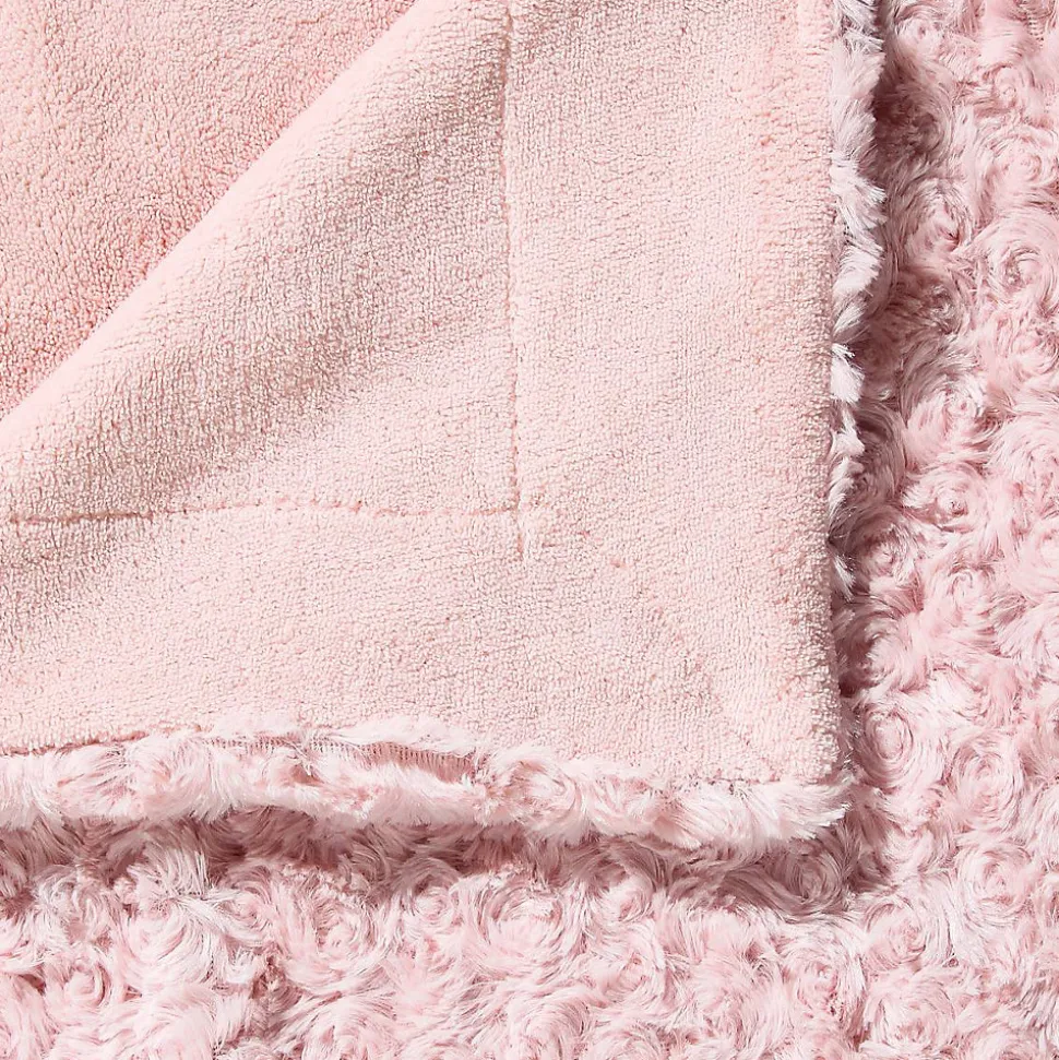 Plaid Bouclette fausse fourrure - rose 180x230 cm - Atmosphera