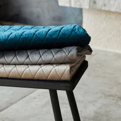 Plaid Canapé en velours matelassé (125x160 cm - Gris)