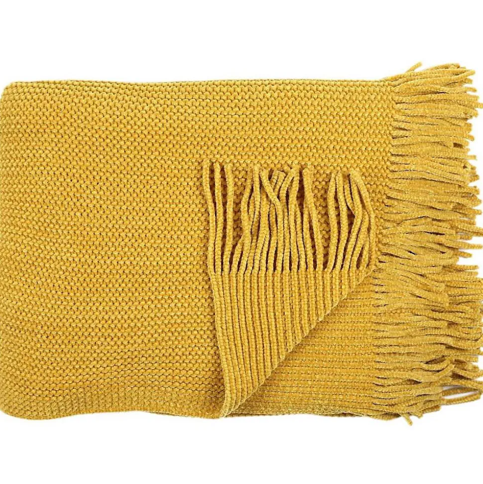 Plaid chenille en polyester avec franges 120x150 cm