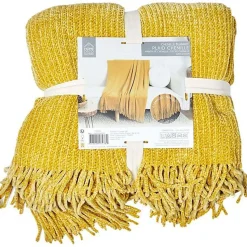 Plaid chenille en polyester avec franges 120x150 cm