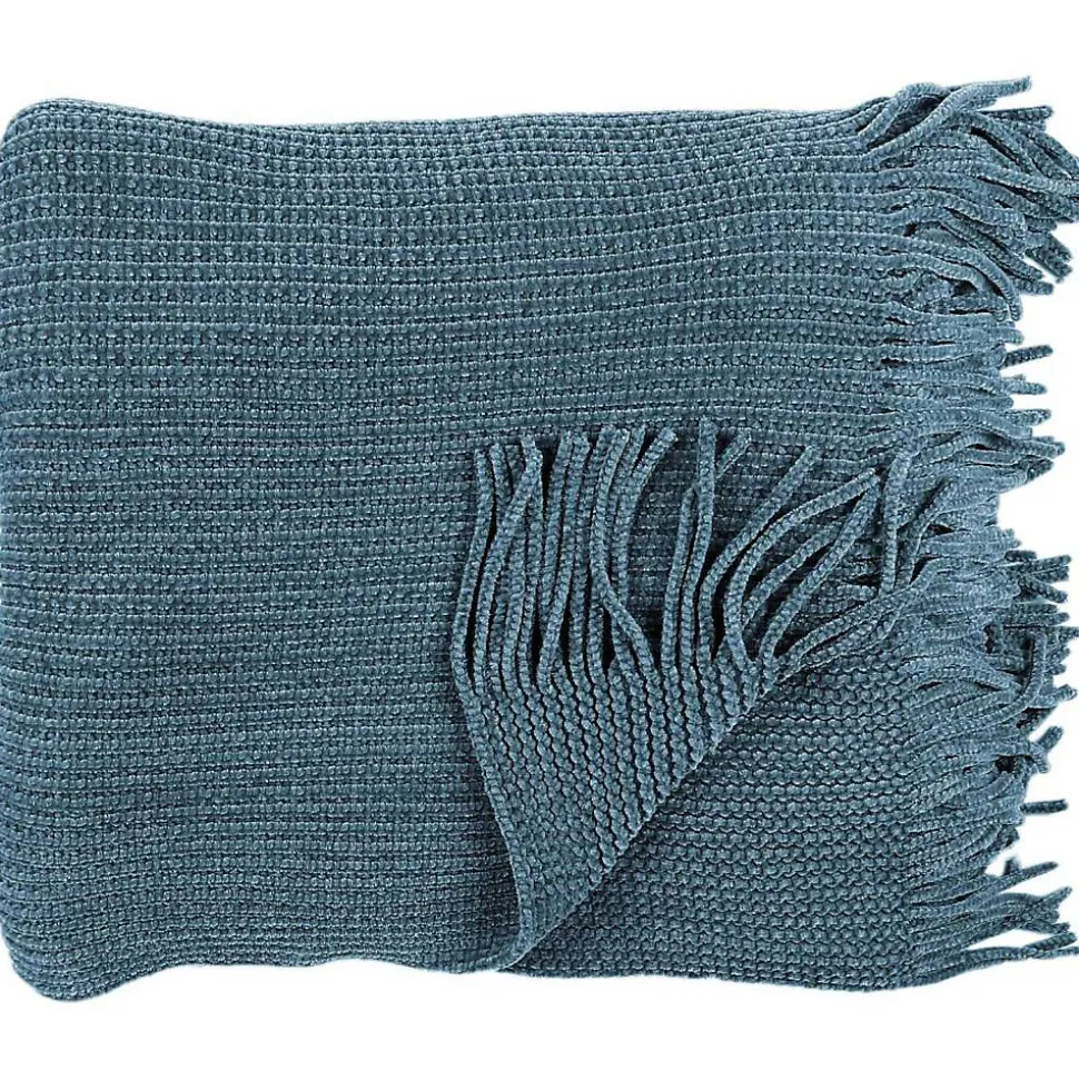 Plaid chenille en polyester avec franges 120x150 cm