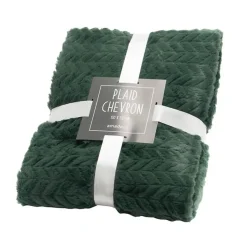 Plaid chevron vert 130 cm x 170 cm