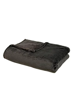 Plaid cocooning noir microplush 150 x 200 cm