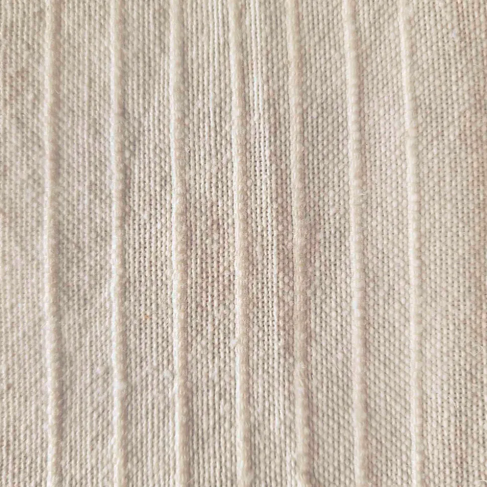 Plaid coton recyclé écru avec pompons L.180 x l.130cm Dylrev
