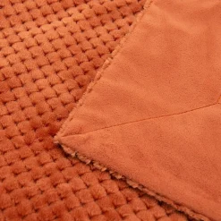 Plaid damier terracotta 130x170