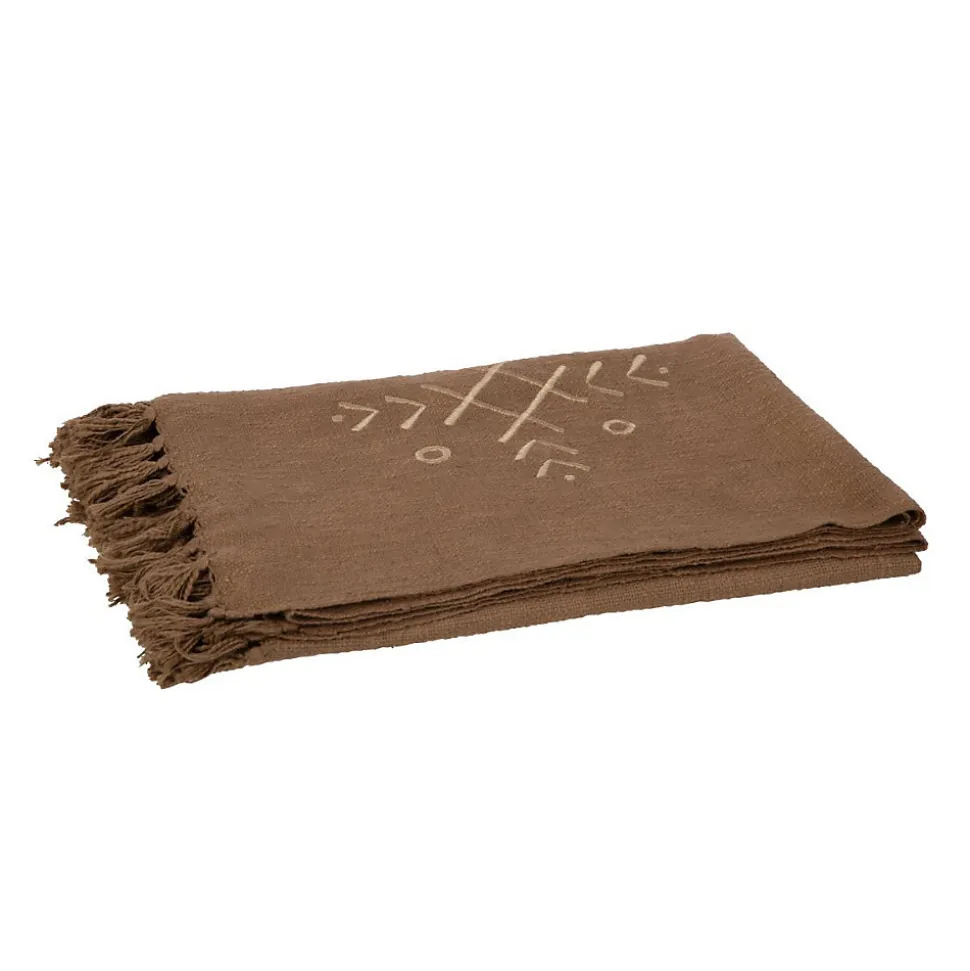 Plaid Design Ethnique "Camel" 130x170cm Marron