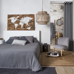 Plaid double gaze gris souris 220x240