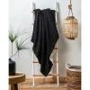 Plaid double gaze sherpa noir/doré 130x180